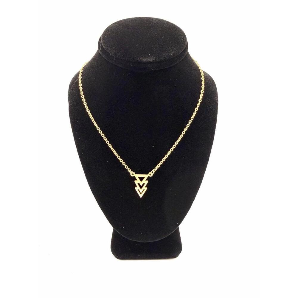 Gold Plated Triangle Dainty Necklace 18 Inches